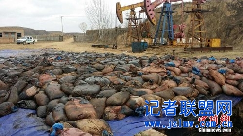 资料图：2015年3月26日凌晨，位于陕西省吴起县的中国石油长庆油田分公司第九采油厂发生原油泄漏事故。