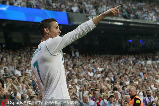欧冠-C罗两球拉莫斯倒钩破门 皇马3-0完胜希腊人