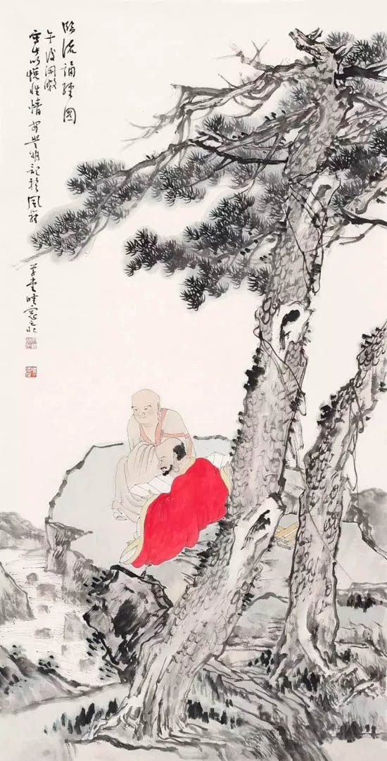 《临流诵经图》  作者：安祥祥