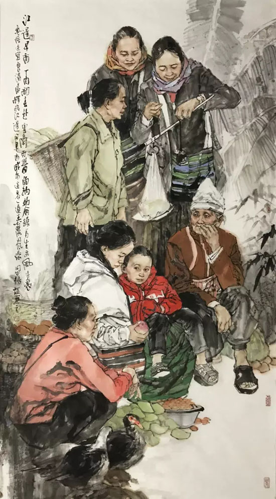 《江边早市》作者：张煜