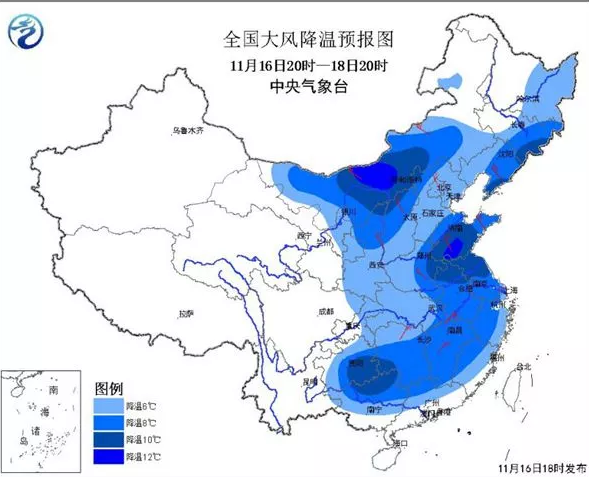 气象局首发全国秋裤预警地图 今天你穿秋裤了吗