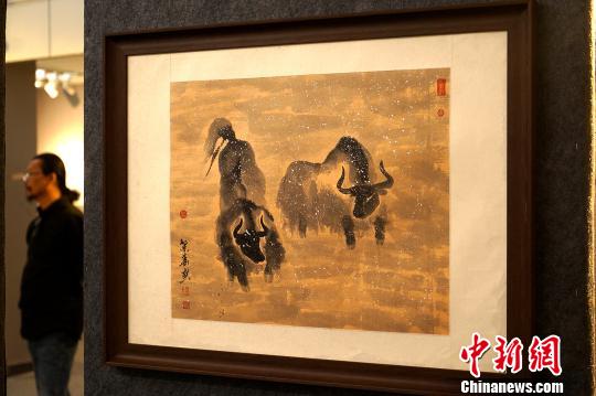 水墨写意“高原之舟”牦牛主题画展拉萨开展